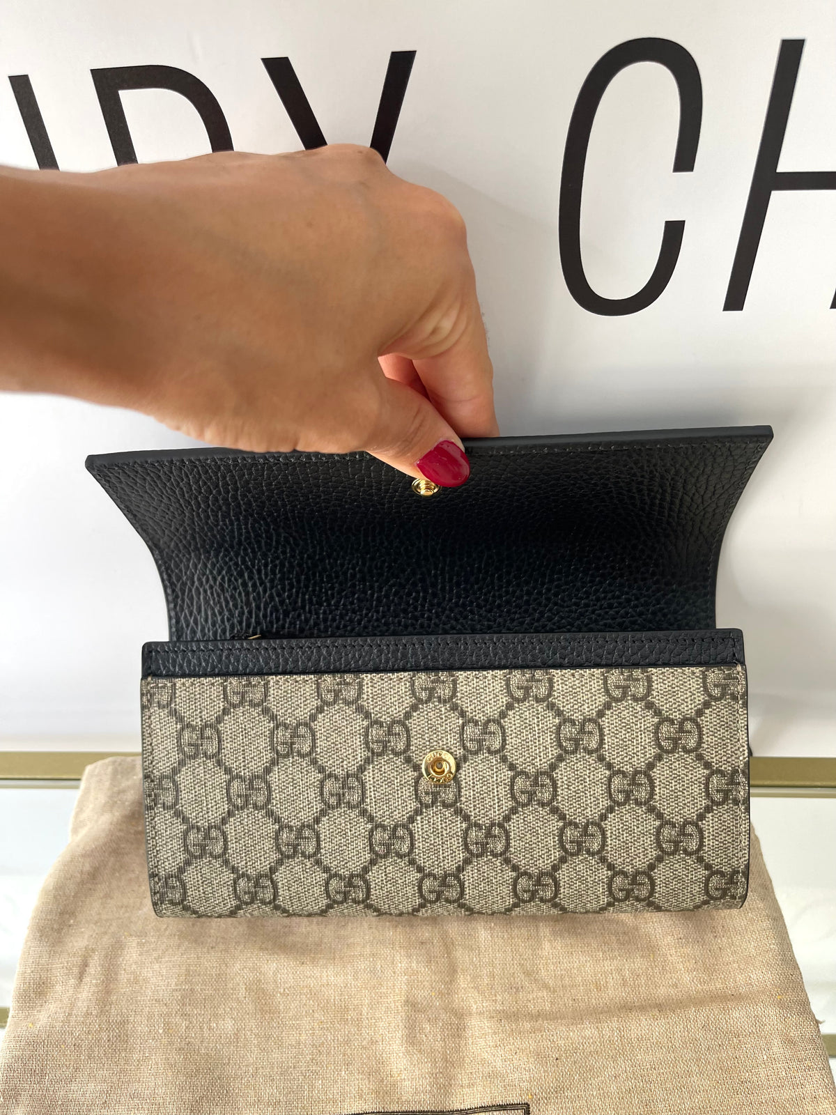 Portafoglio Continental GG Marmont Bicolore Gucci