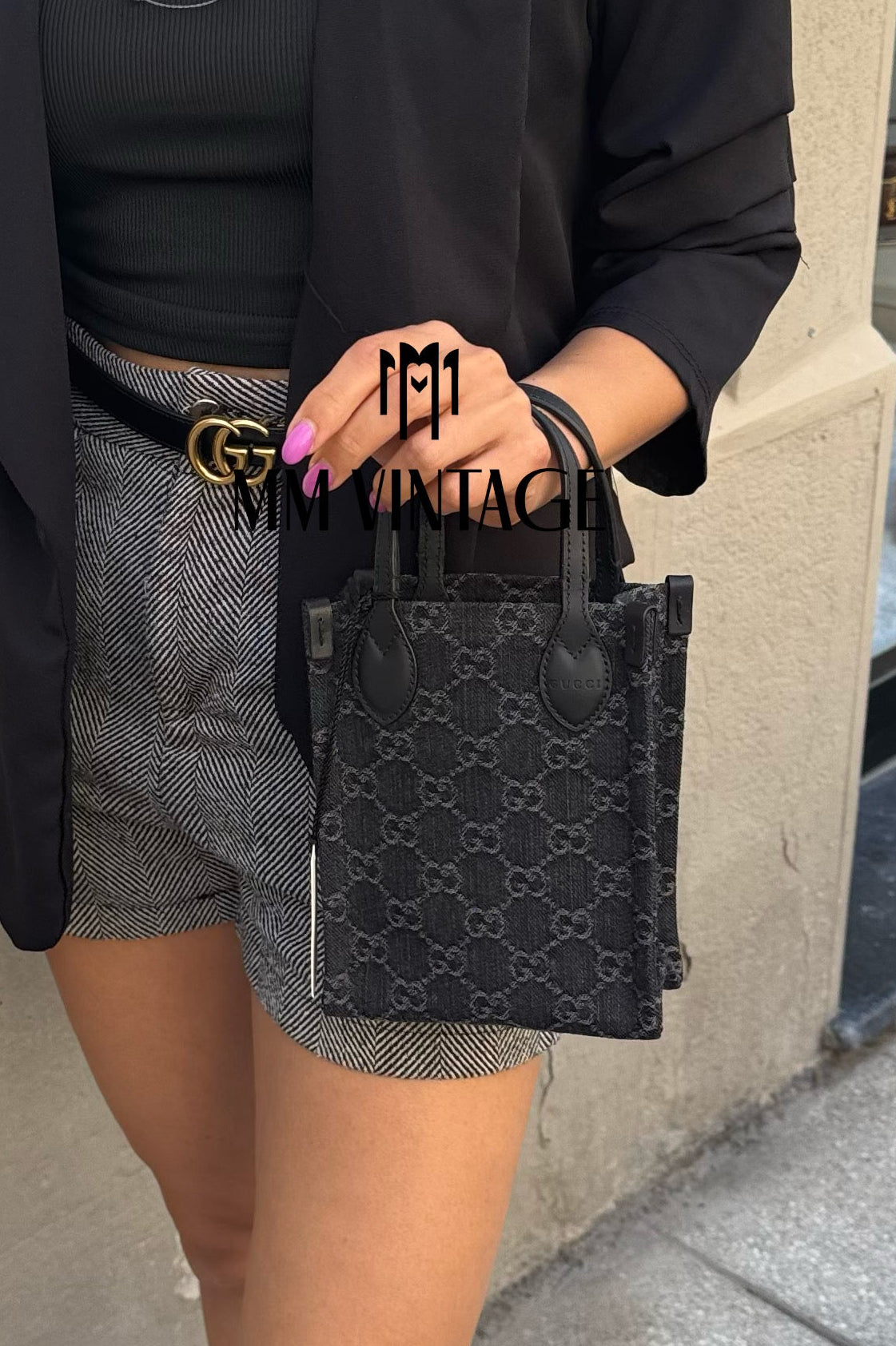 Borsa Mini Tote Ophidia GG in denim Gucci