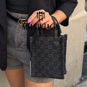 Borsa Mini Tote Ophidia GG in denim Gucci