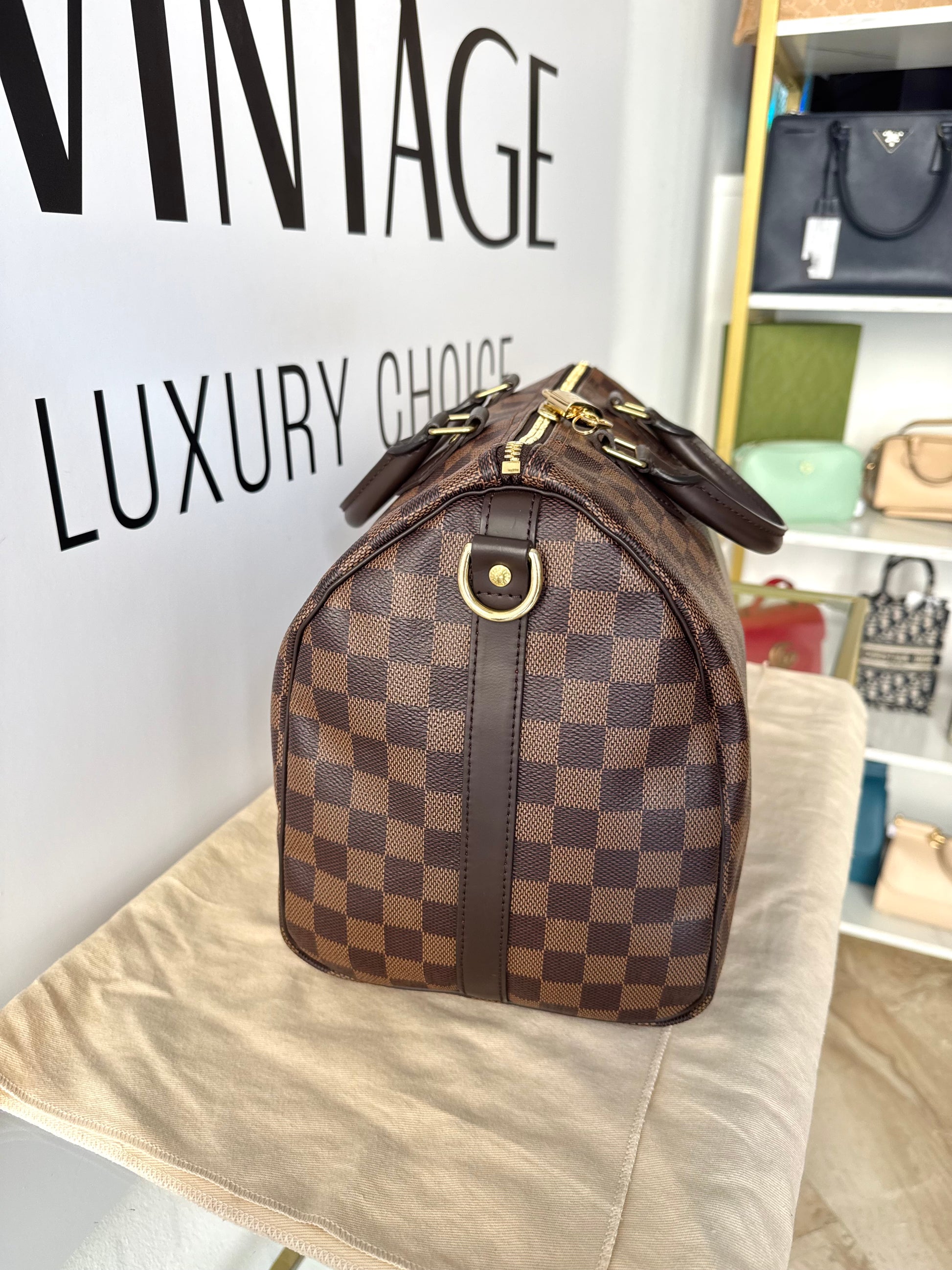 Borsa Speedy Bandoulière 35 Damier Ébène Louis Vuitton