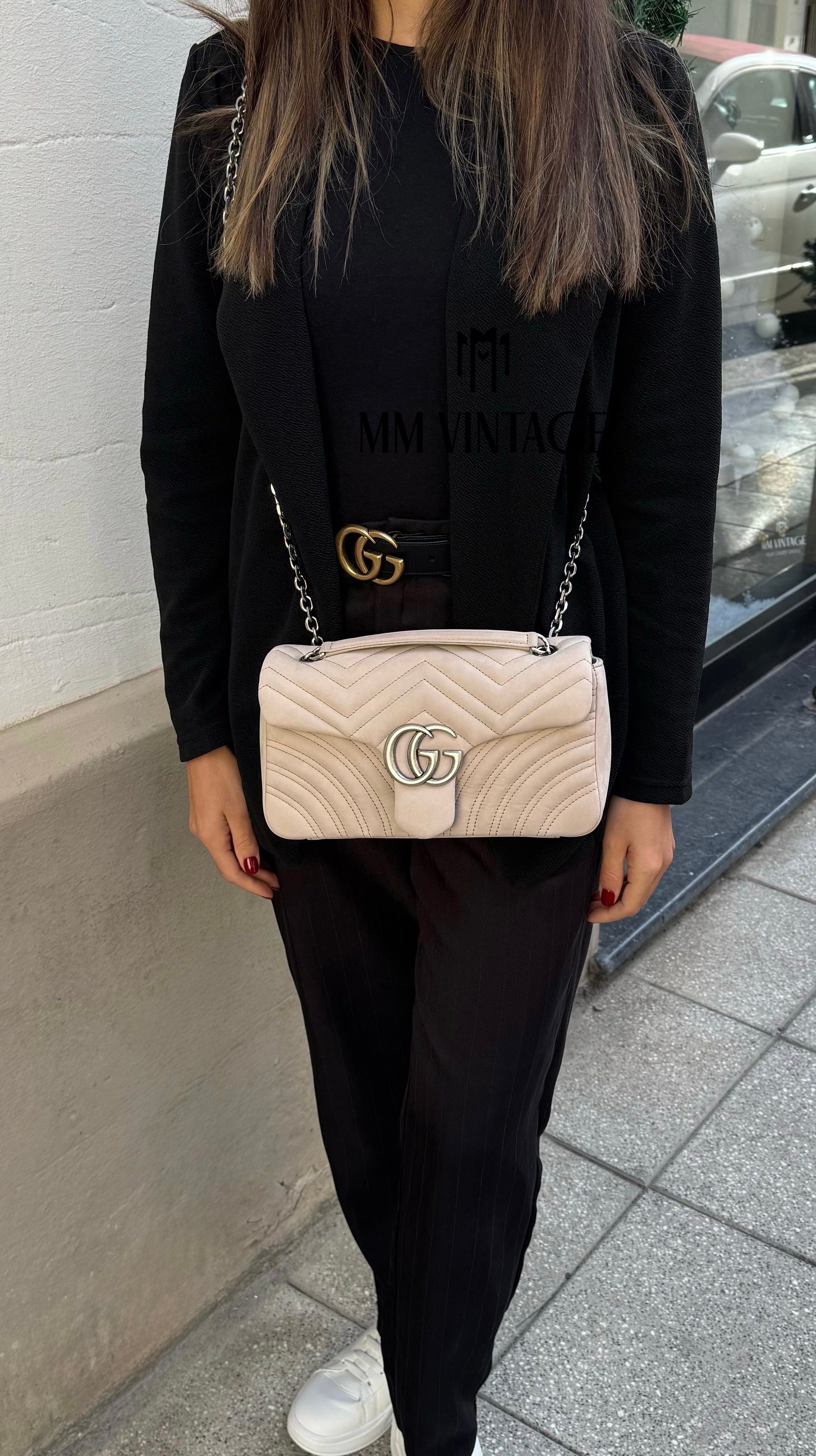 Borsa Marmont 26 GG in Nabuk Gucci