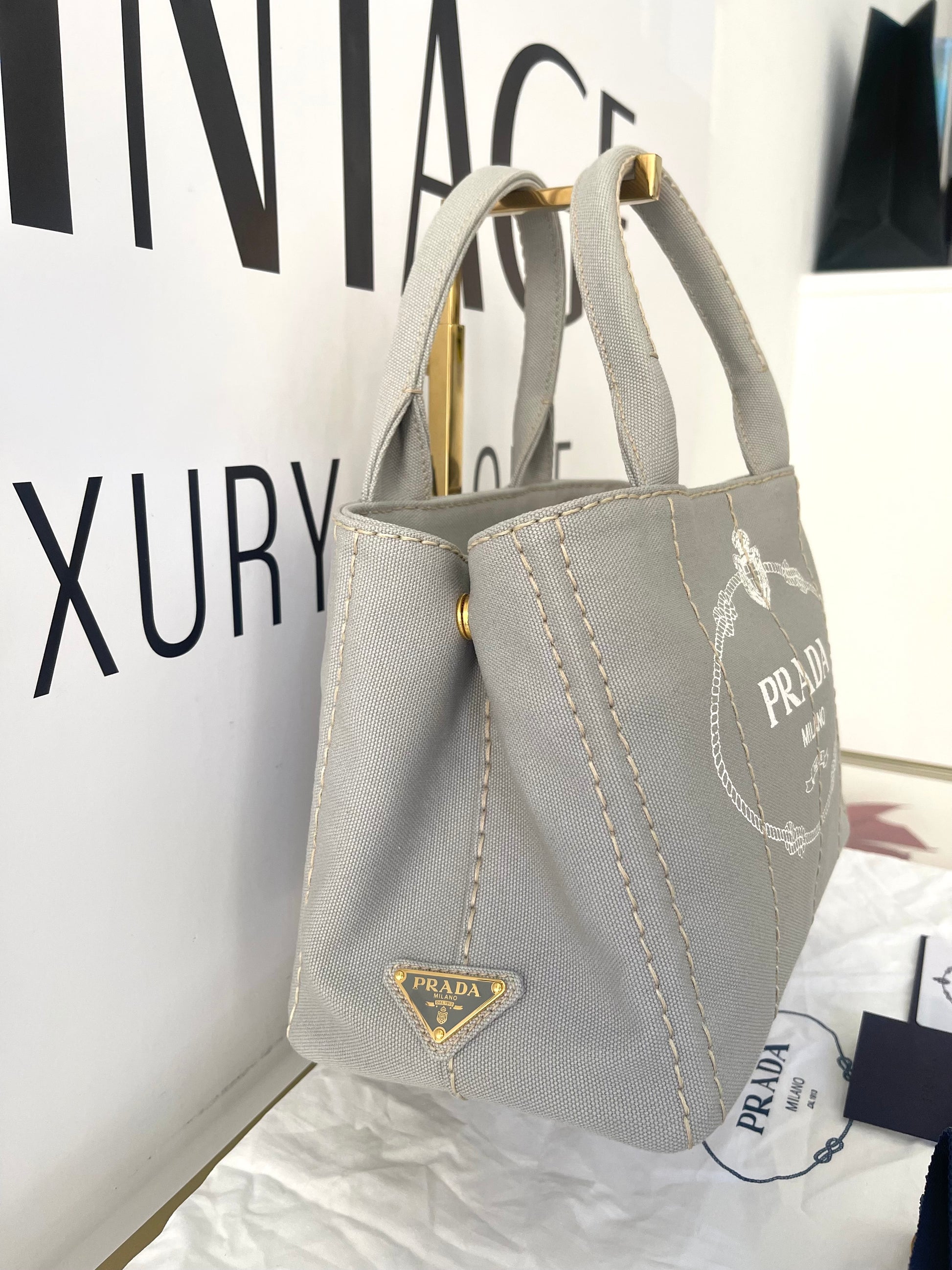 Borsa Shopping Bag Canapa Prada