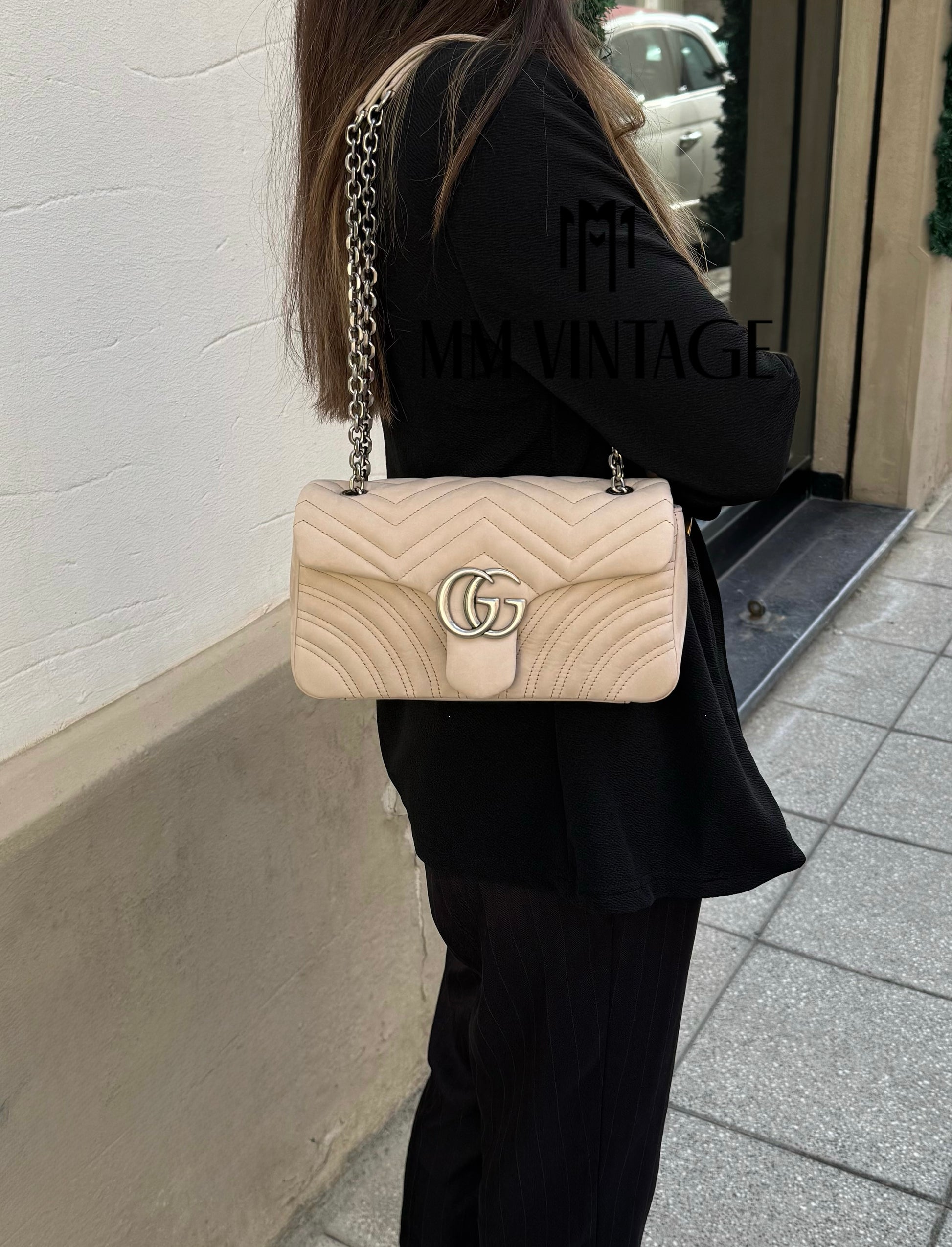 Borsa Marmont 26 GG in Nabuk Gucci