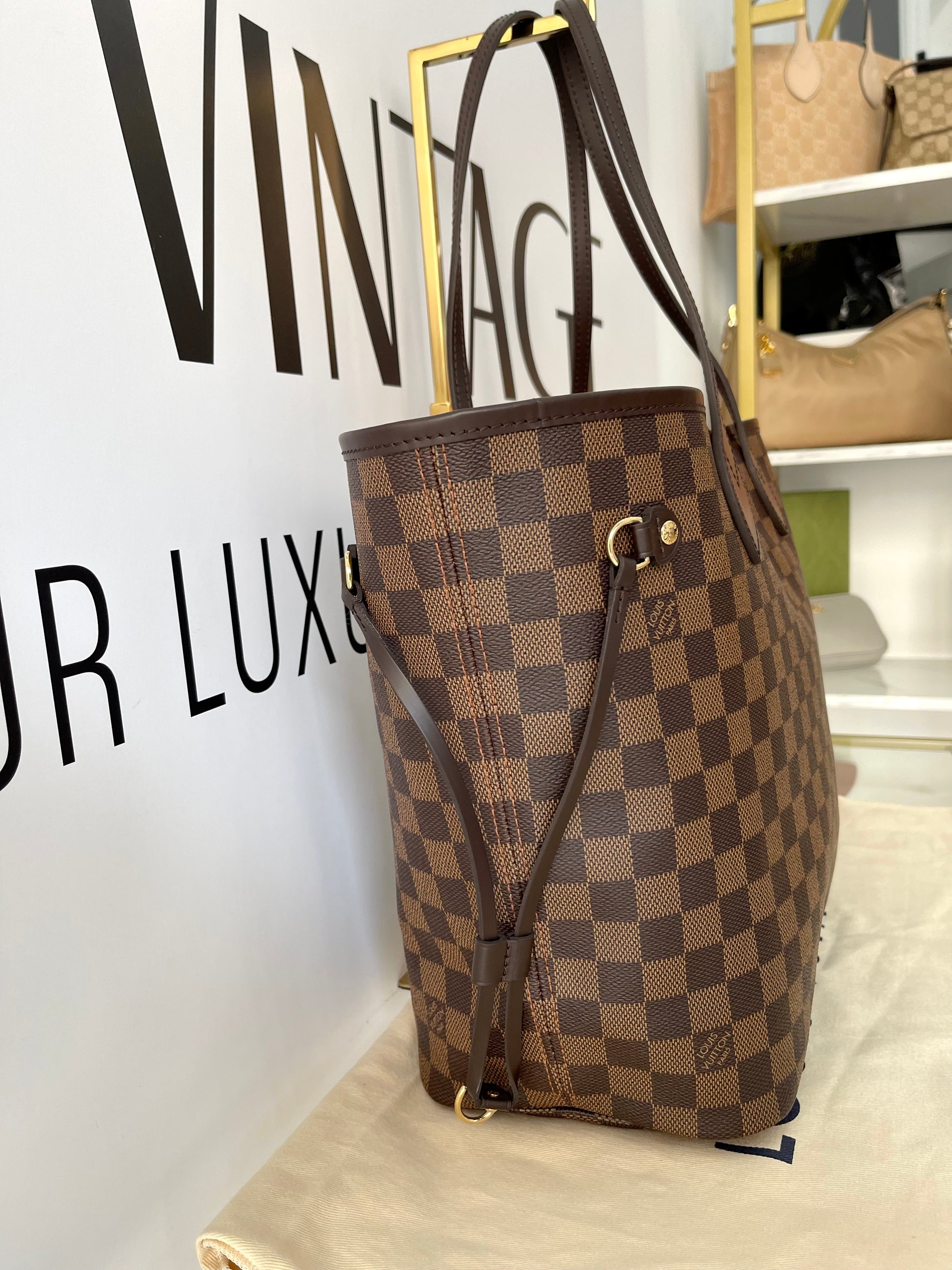 Borsa Neverfull MM Damier Ebène Louis Vuitton