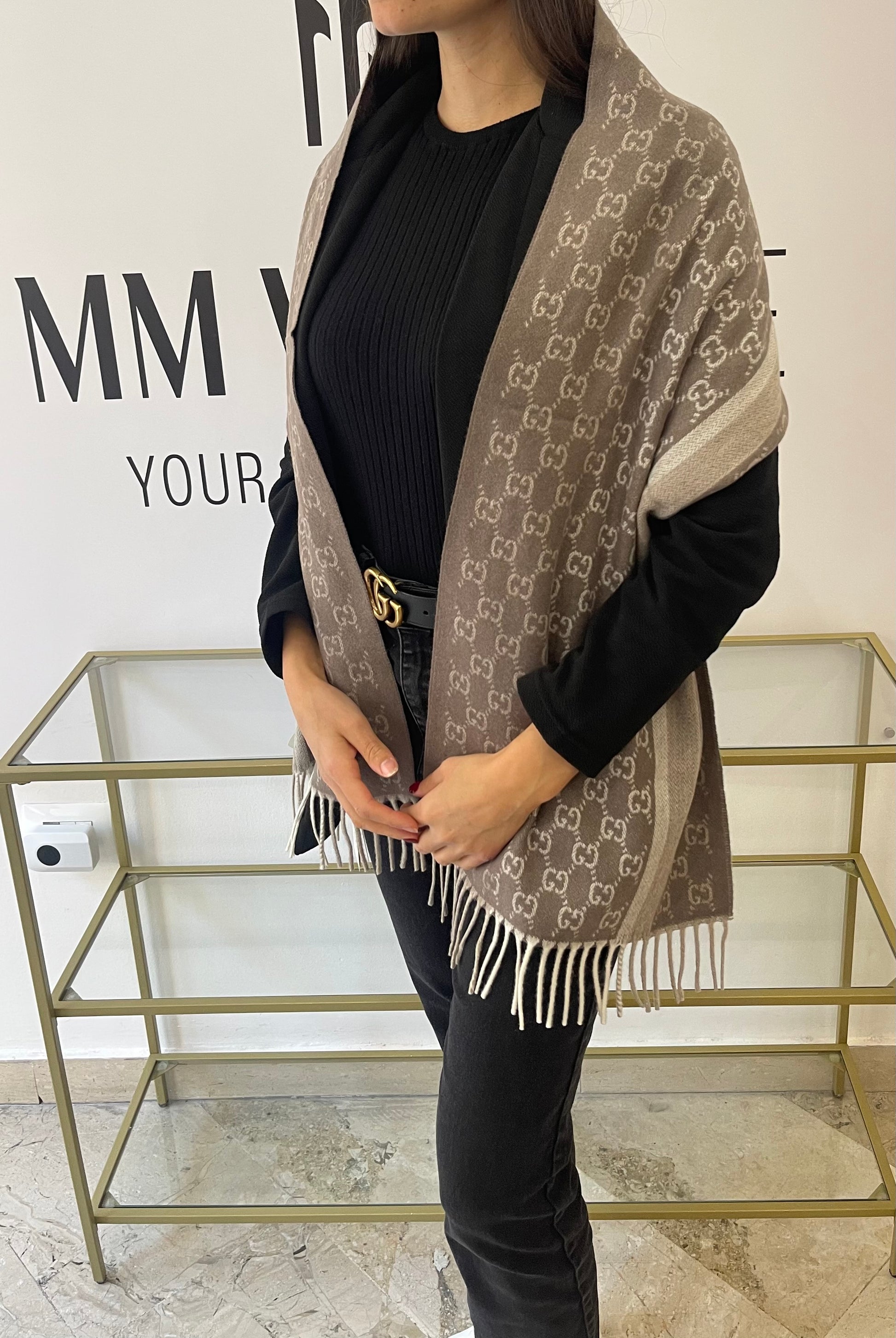 Sciarpa GG con frange Gucci