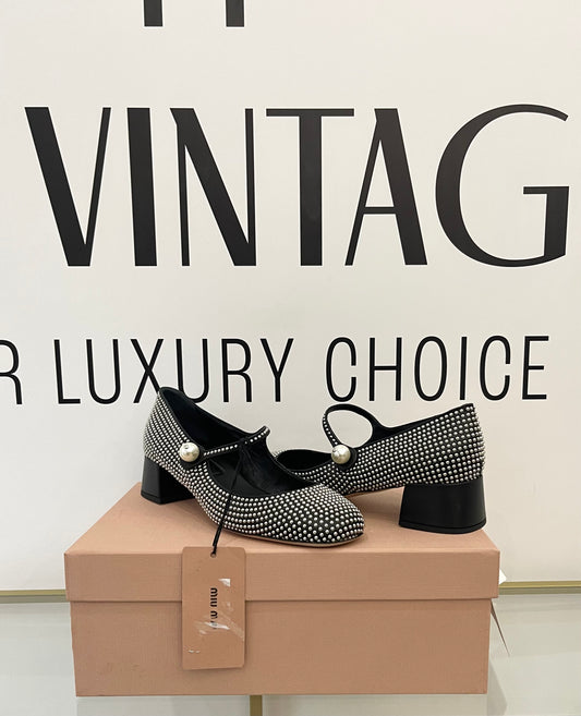 Décolleté Mary Jane con borchie Miu Miu