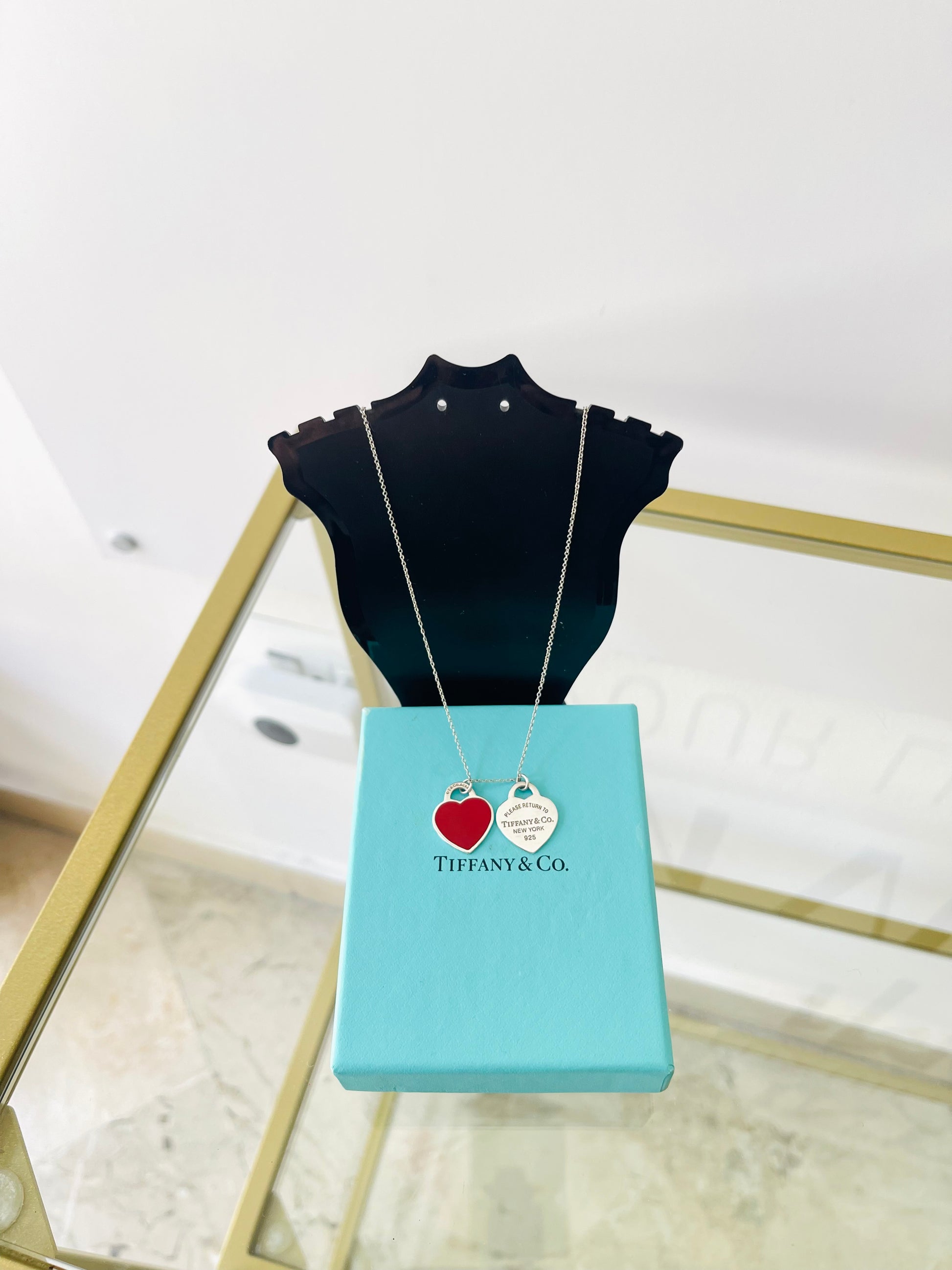 Girocollo Cuori Small smaltato rosso Tiffany