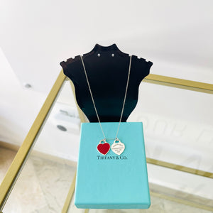 Girocollo Cuori Small smaltato rosso Tiffany