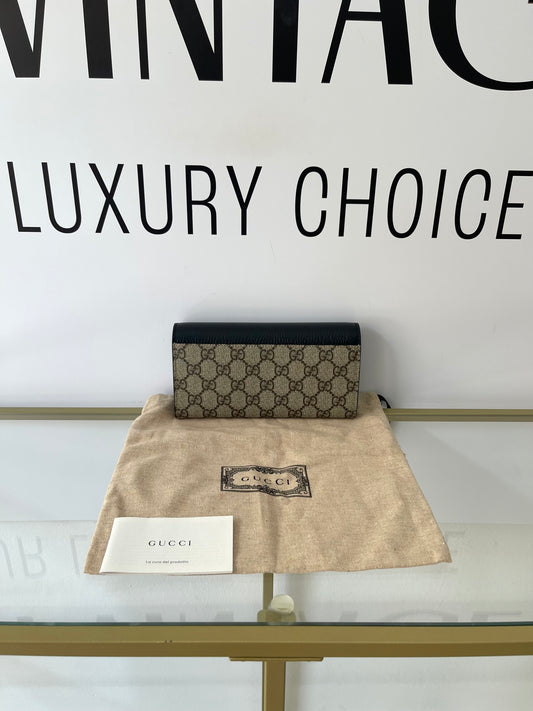 Portafoglio Continental GG Marmont Bicolore Gucci
