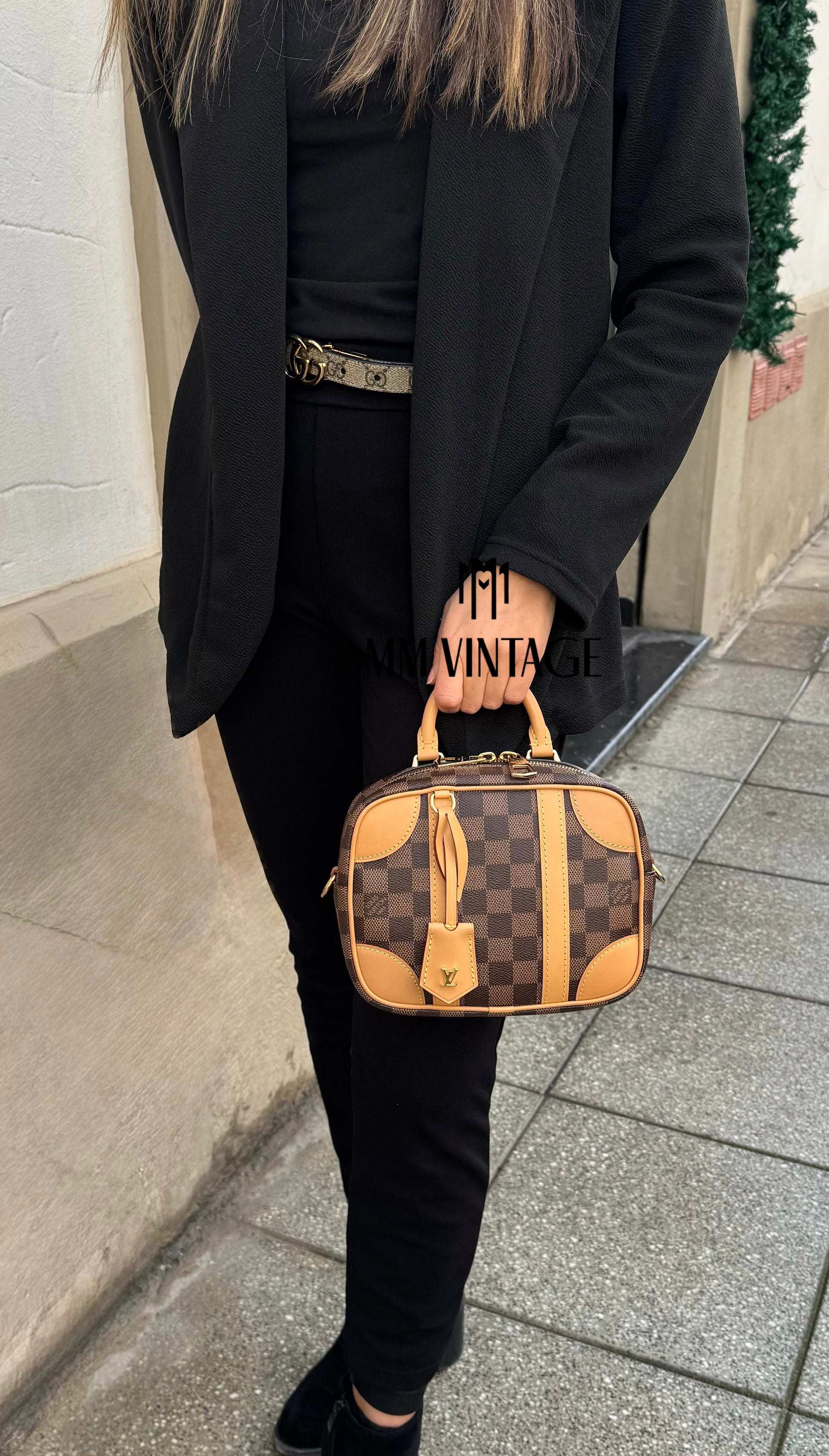 Borsa Valisette Souple BB Damier Ebène Louis Vuitton