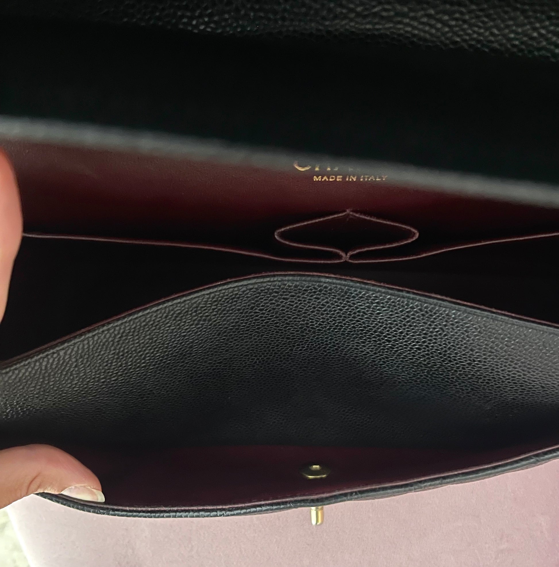 Borsa Timeless Jumbo hw oro caviar doppia patta Chanel