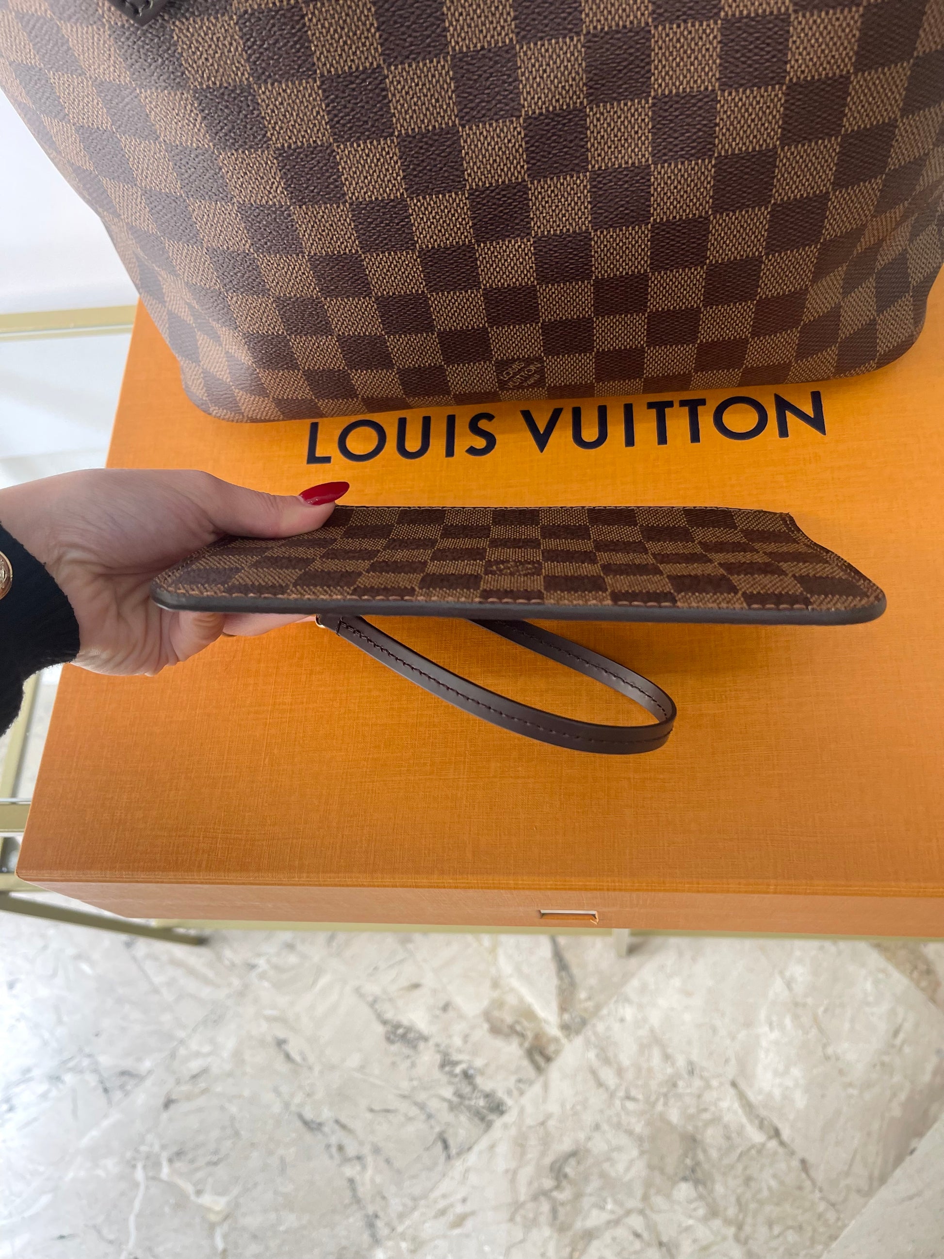 Borsa Neverfull PM Damier Ébène Louis Vuitton