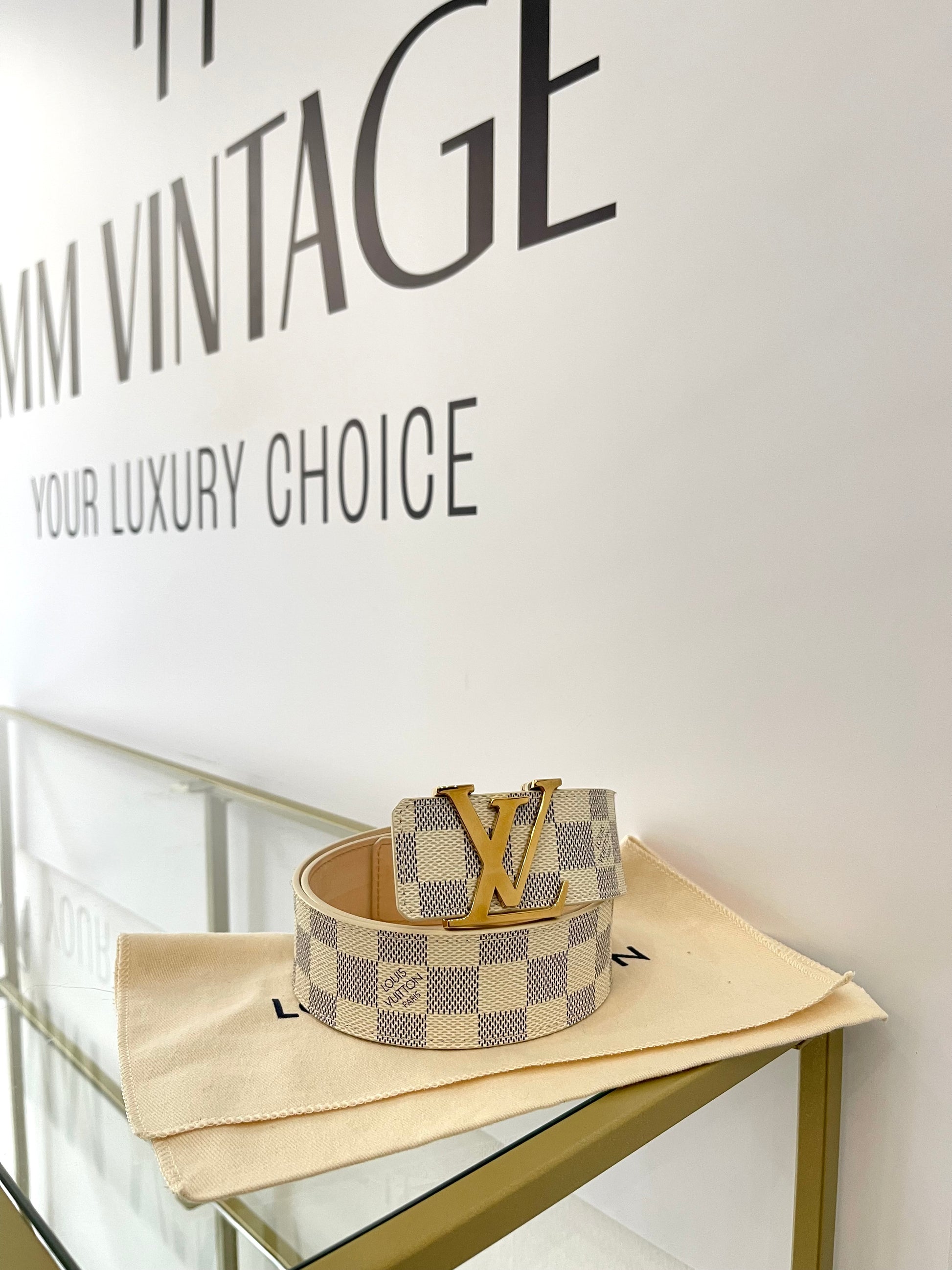 Cintura LV Initiales Damier Azur Louis Vuitton