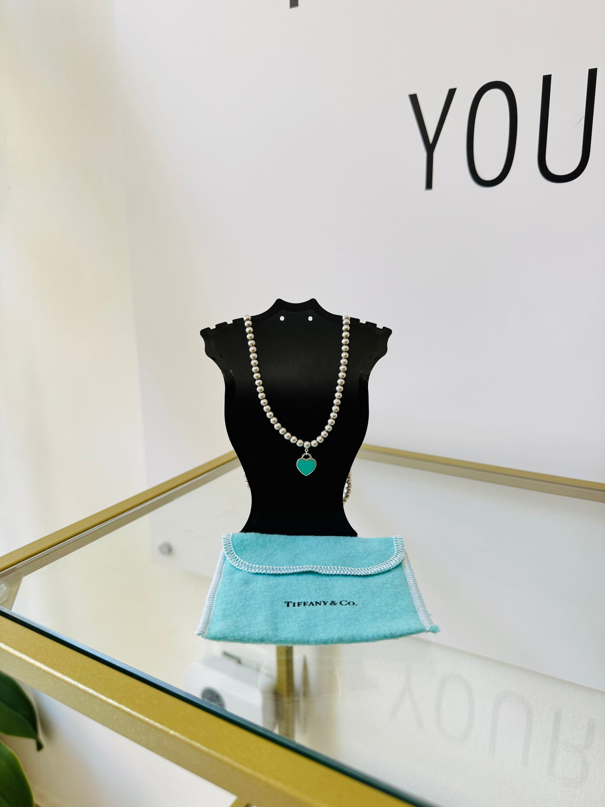 Collana Bead  cuore mini smaltato Tiffany