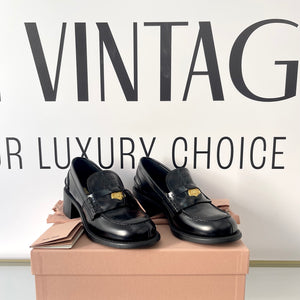 Mocassini in pelle spazzolata Miu Miu