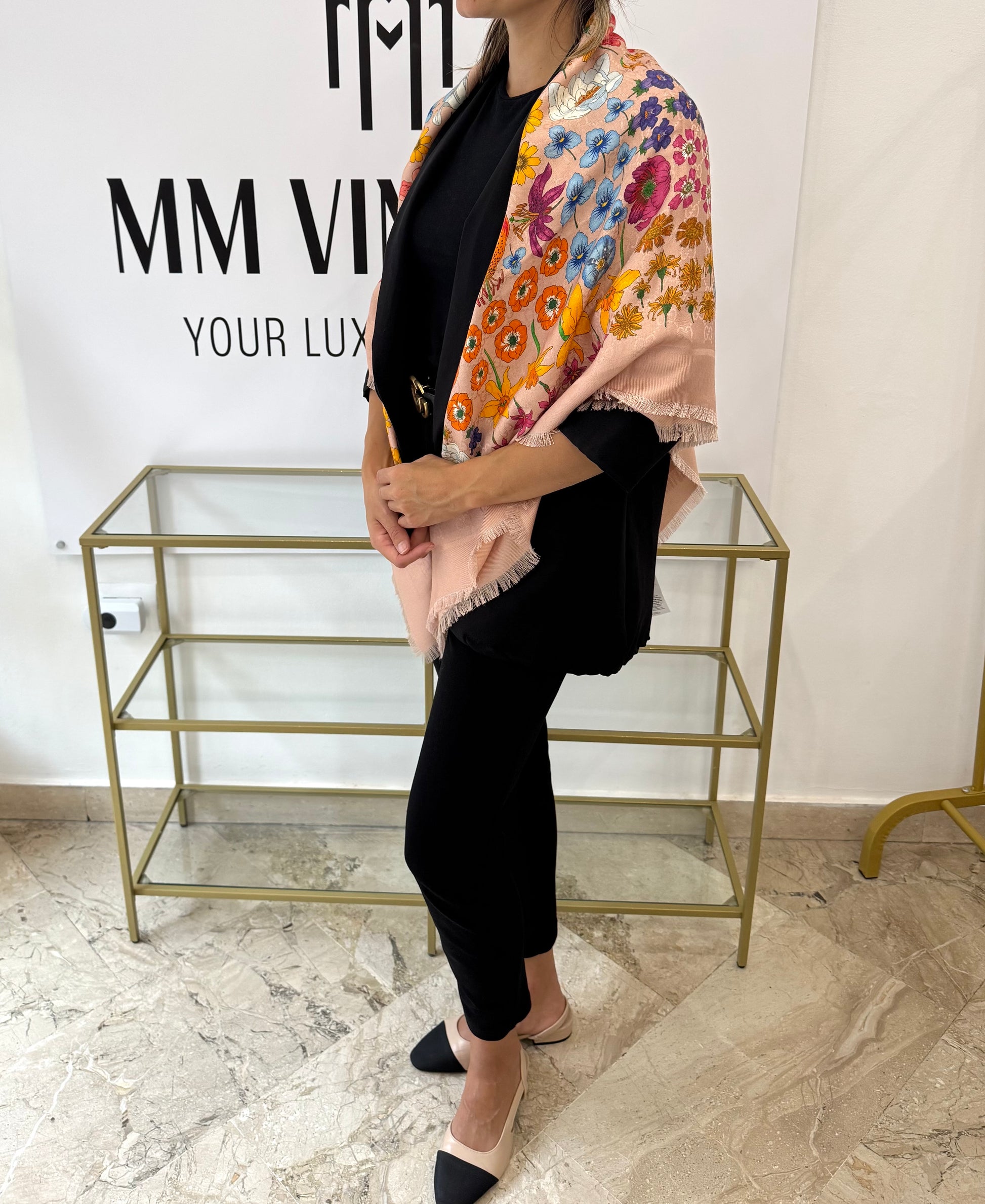 Foulard stampa Floreale Gucci