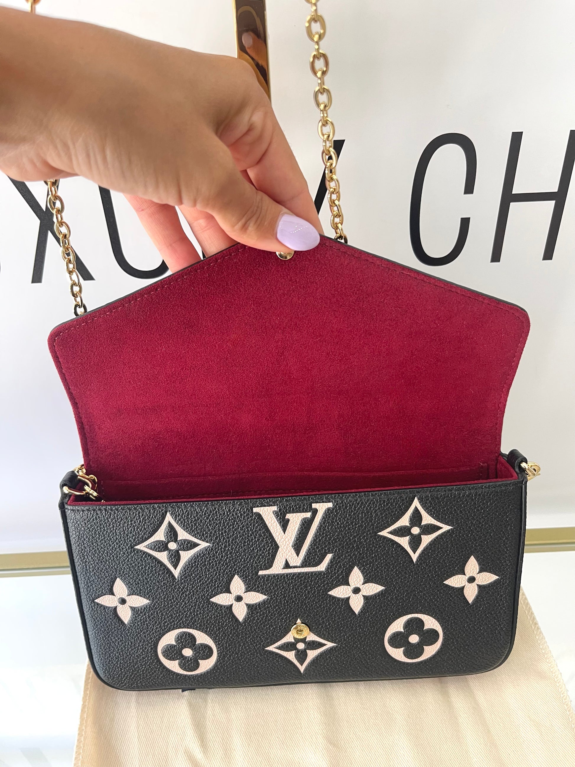 Pochette Félicie Monogram Empreinte Bicolor Louis Vuitton