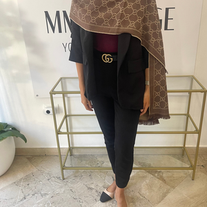 Sciarpa GG jacquard sabbia/marrone Gucci