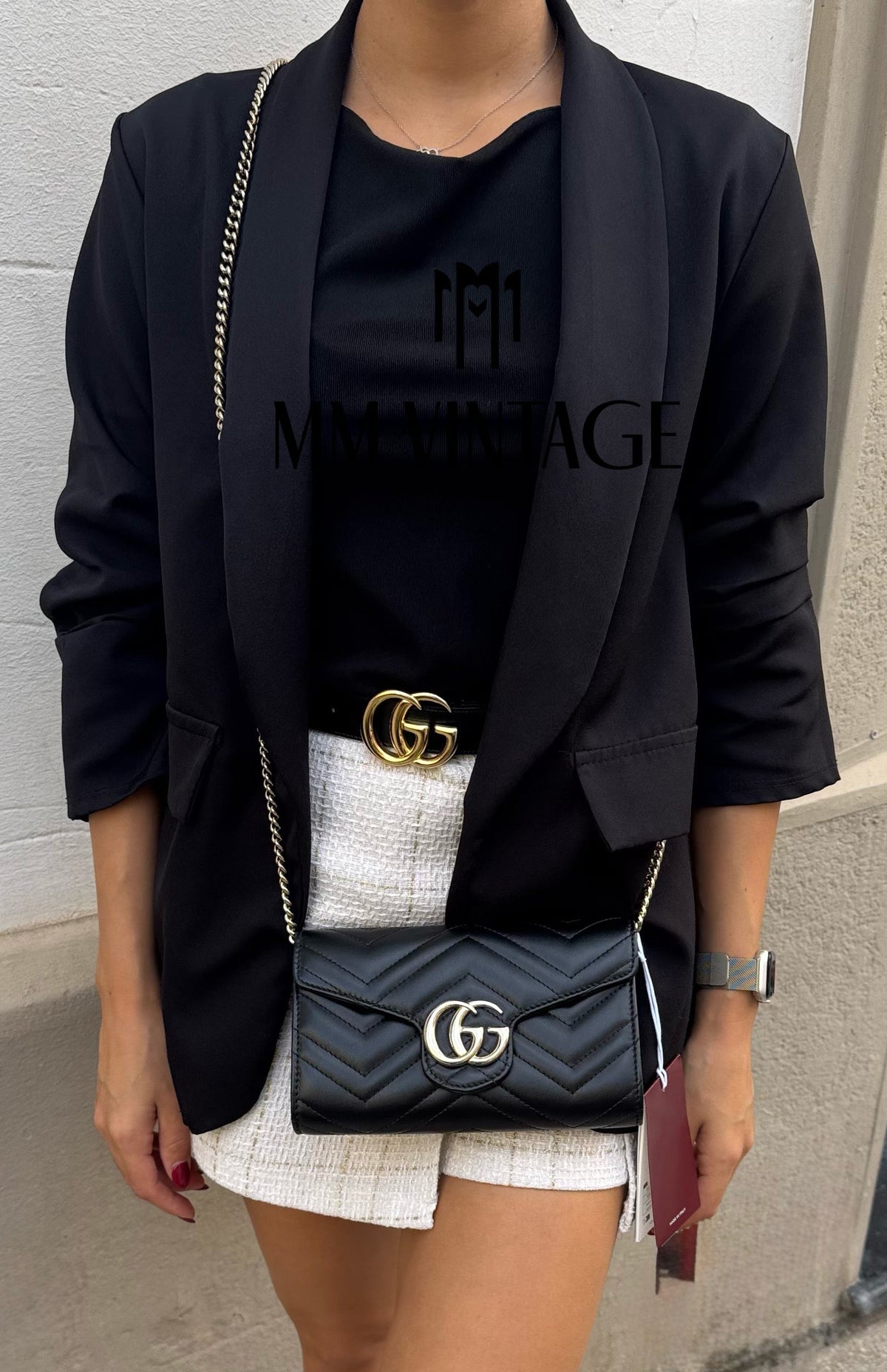 Wallet On Chain Marmont GG hw oro Gucci