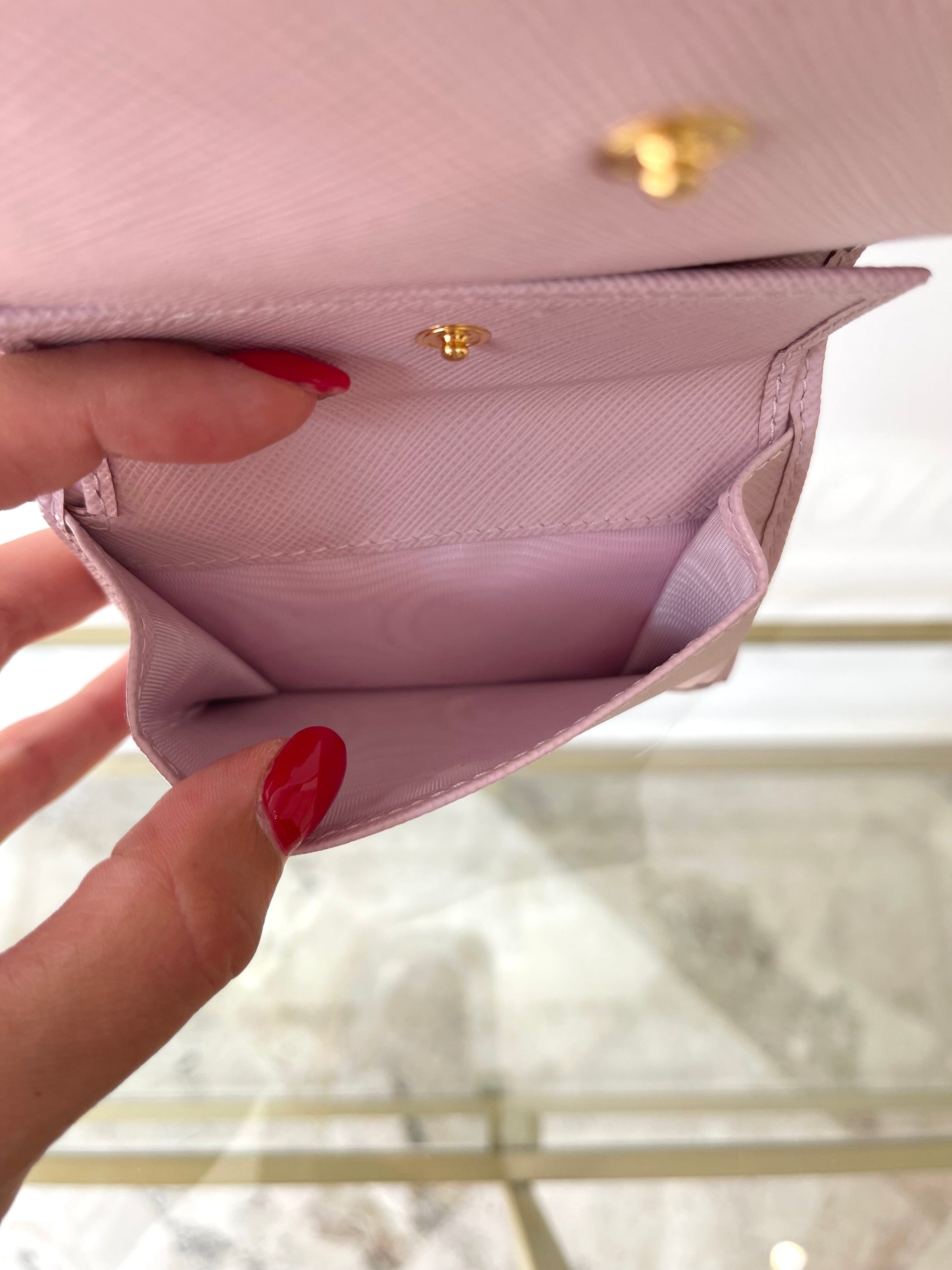 Portafoglio in Saffiano rosa Prada