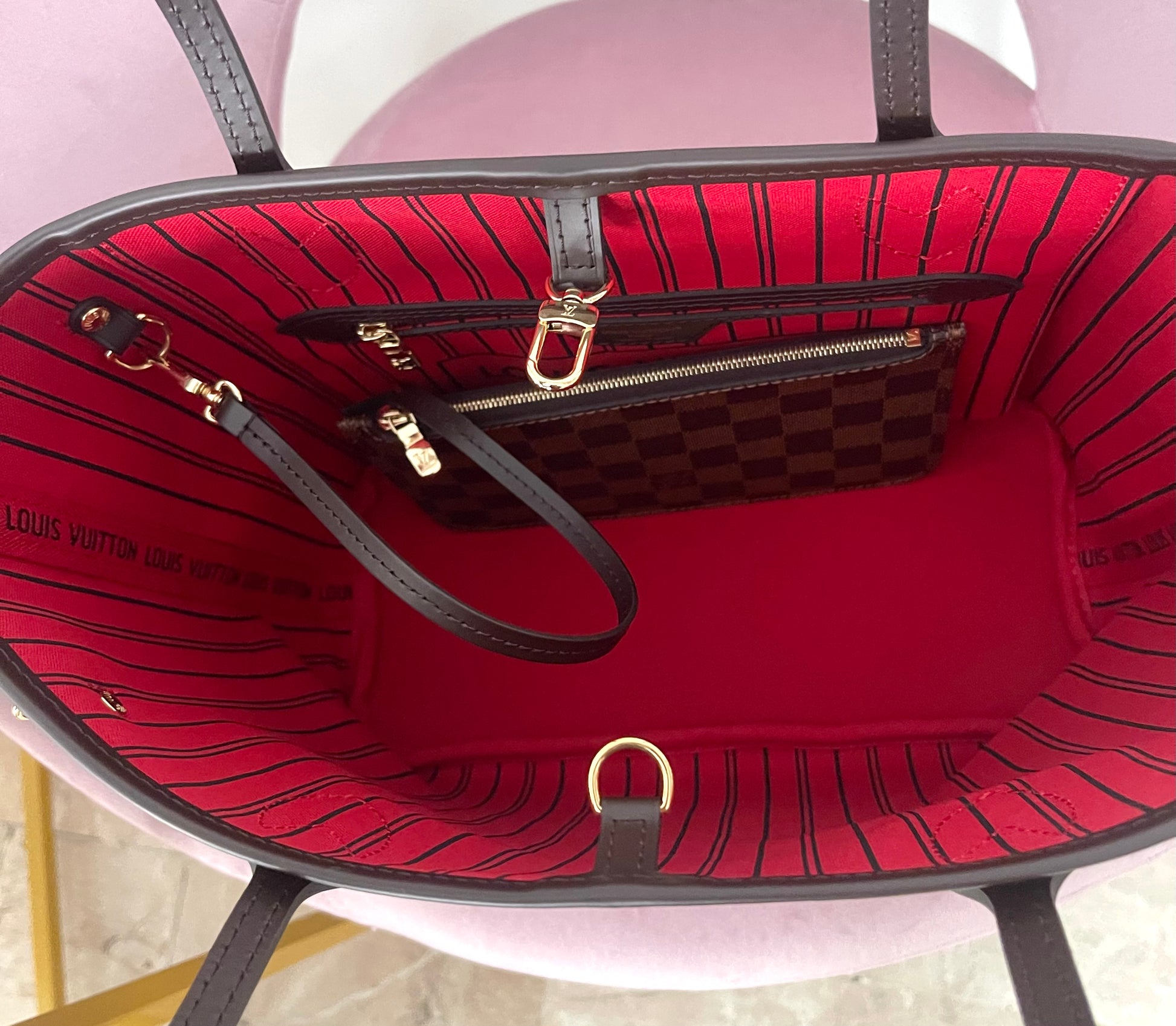 Borsa Neverfull PM Damier Ébène Louis Vuitton