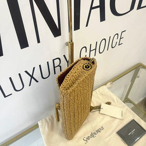 Borsa Kate 99 in rafia con nappina Saint Laurent