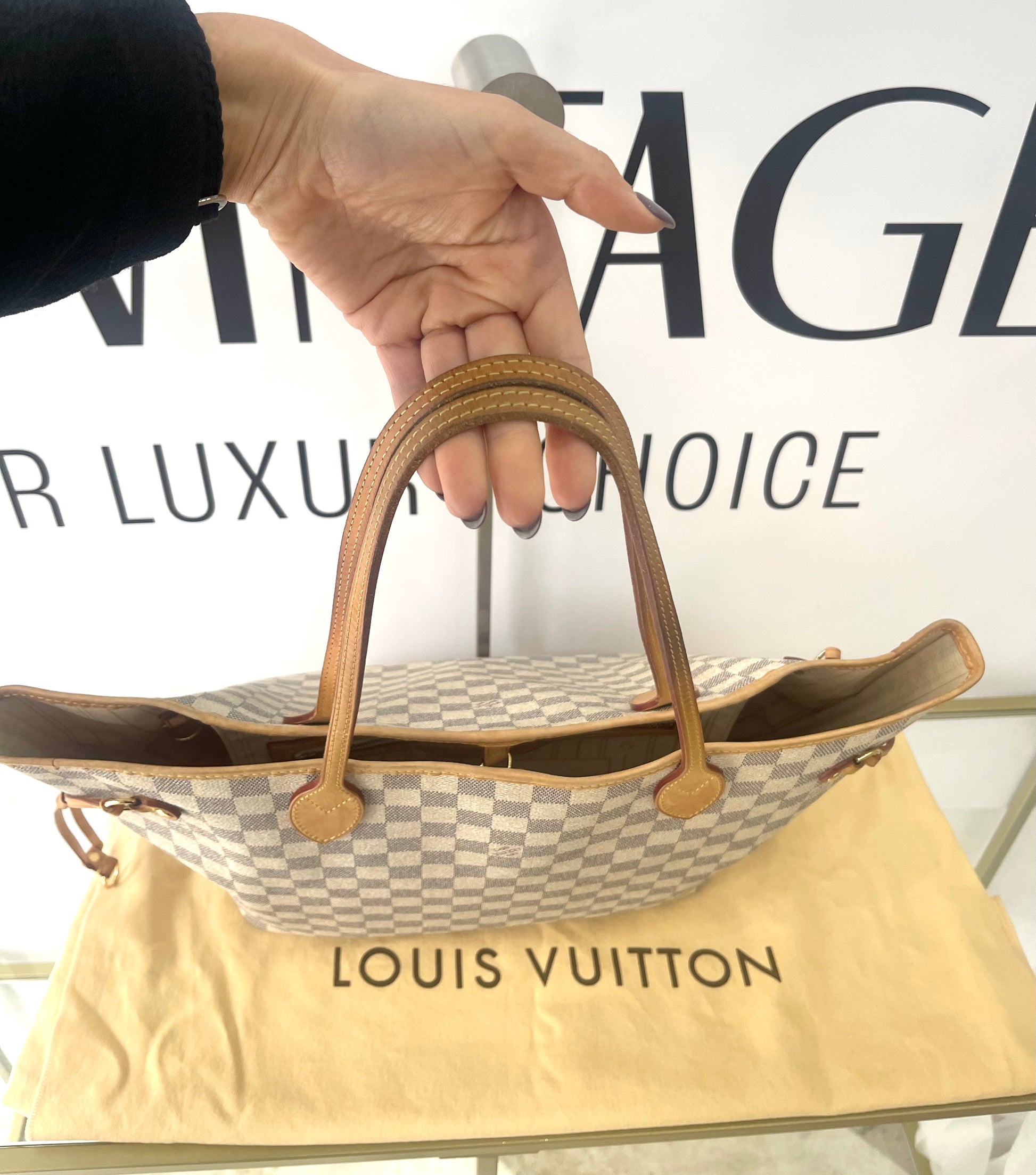 Borsa Neverfull MM Damier Azur Louis Vuitton