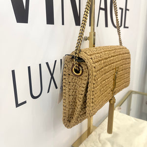 Borsa Kate 99 in rafia con nappina Saint Laurent