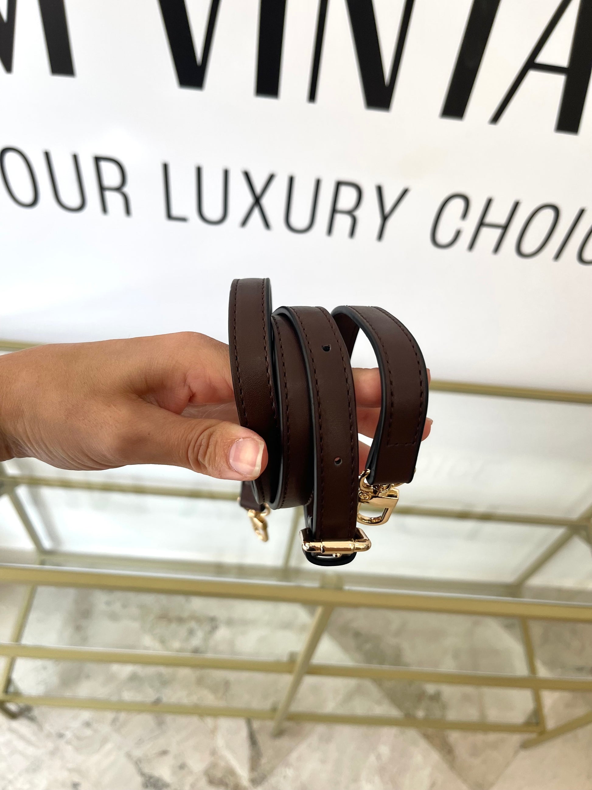 Tracolla No Brand in pelle marrone