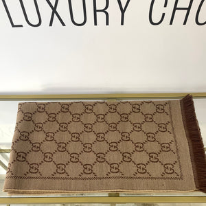 Sciarpa GG jacquard sabbia/marrone Gucci