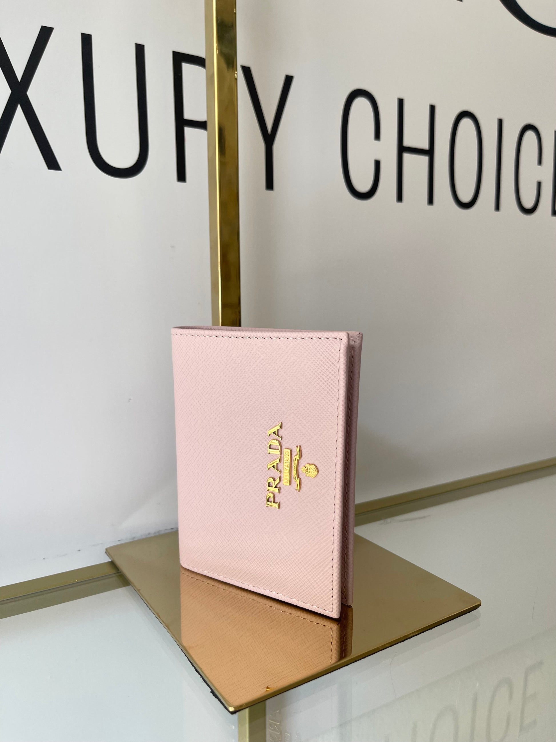 Portafoglio in Saffiano rosa Prada