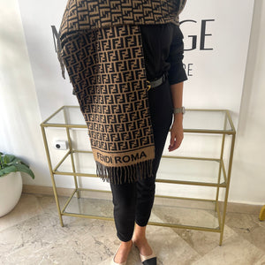 Sciarpa nero/tabacco Fendi