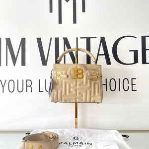 Borsa B-Buzz pelle trapuntata 22 Beige Balmain