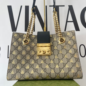 Borsa Padlock GG Supreme Bees Gucci