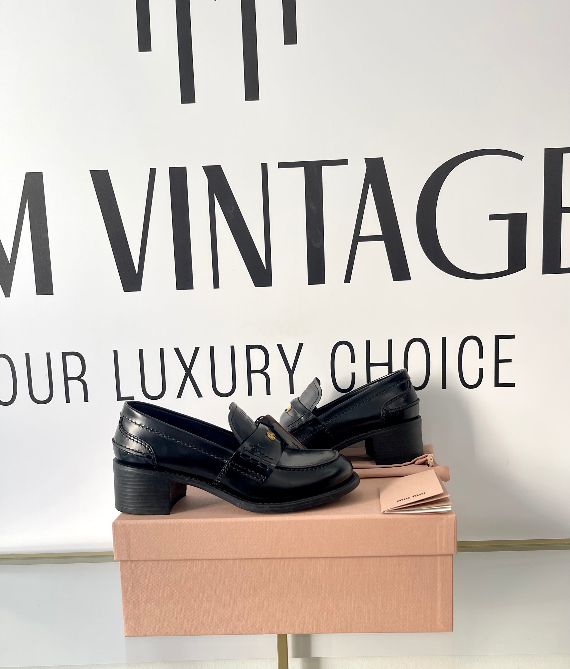 Mocassini in pelle spazzolata Miu Miu