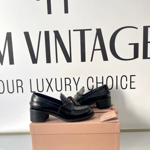 Mocassini in pelle spazzolata Miu Miu