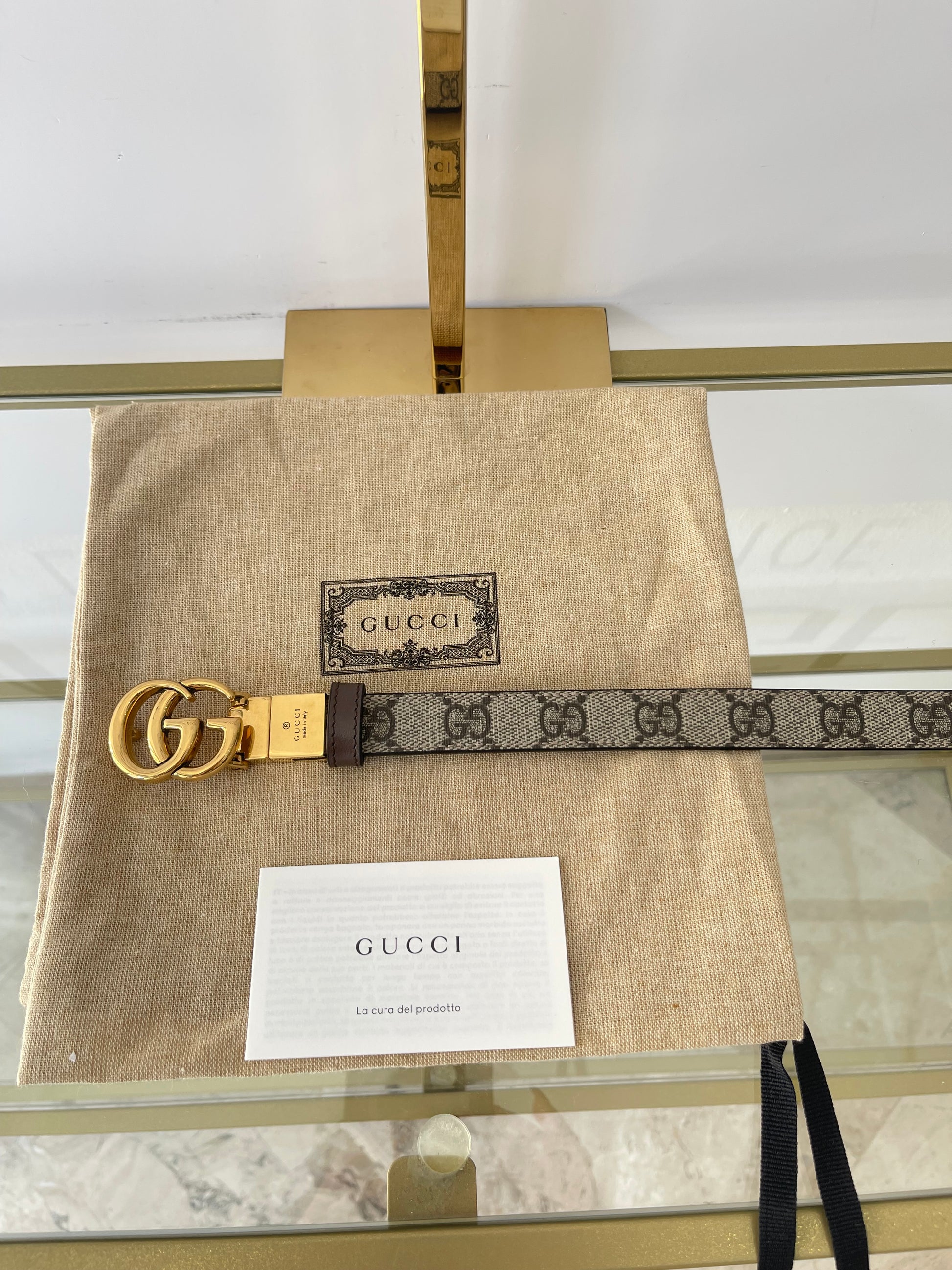 Cintura reversibile GG Marmont Supreme 2 cm Gucci