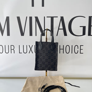 Borsa Mini Tote Ophidia GG in denim Gucci