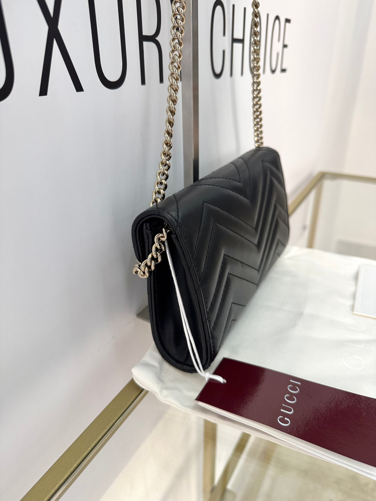 Wallet On Chain Marmont GG hw oro Gucci
