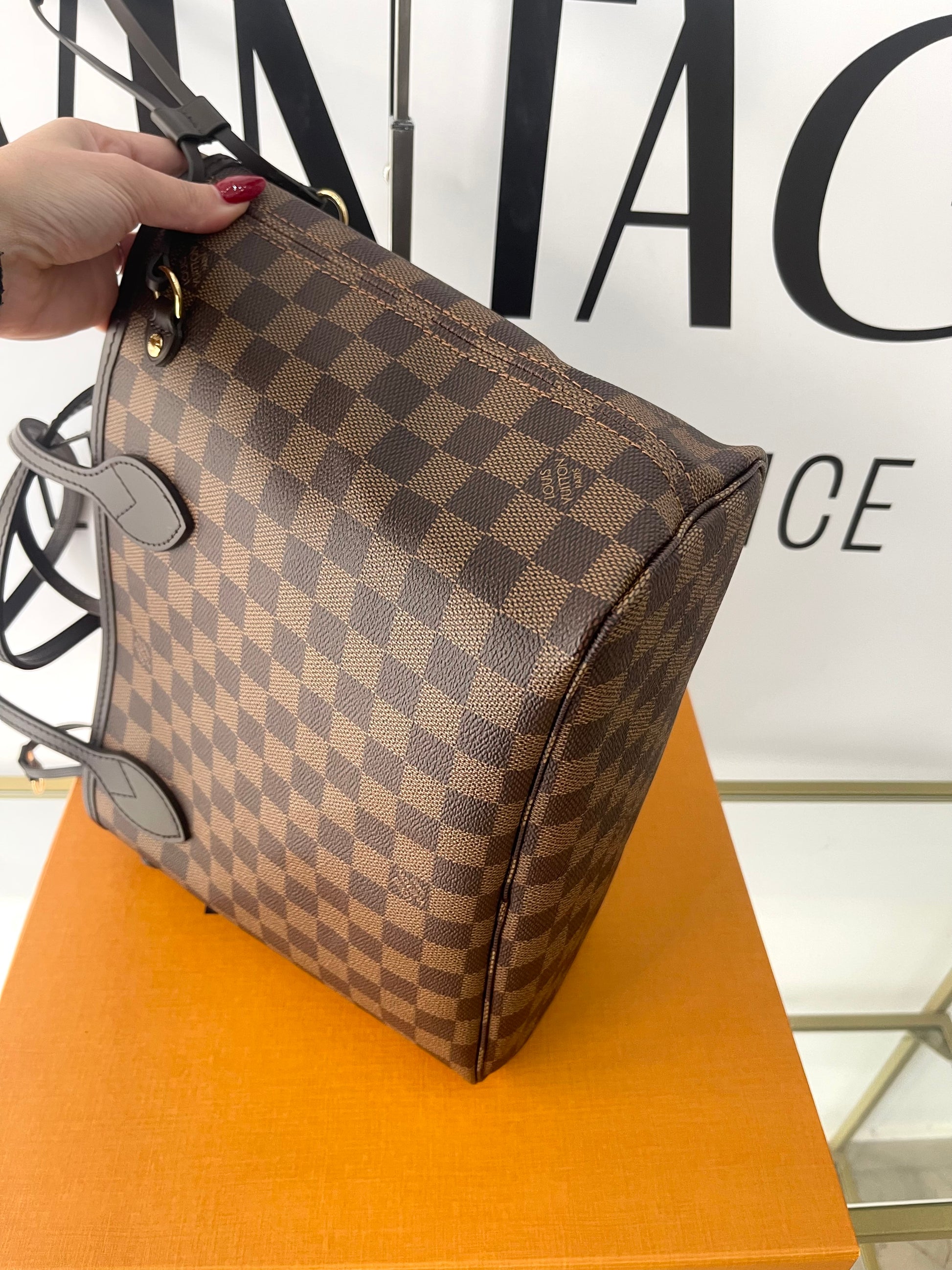 Borsa Neverfull PM Damier Ébène Louis Vuitton
