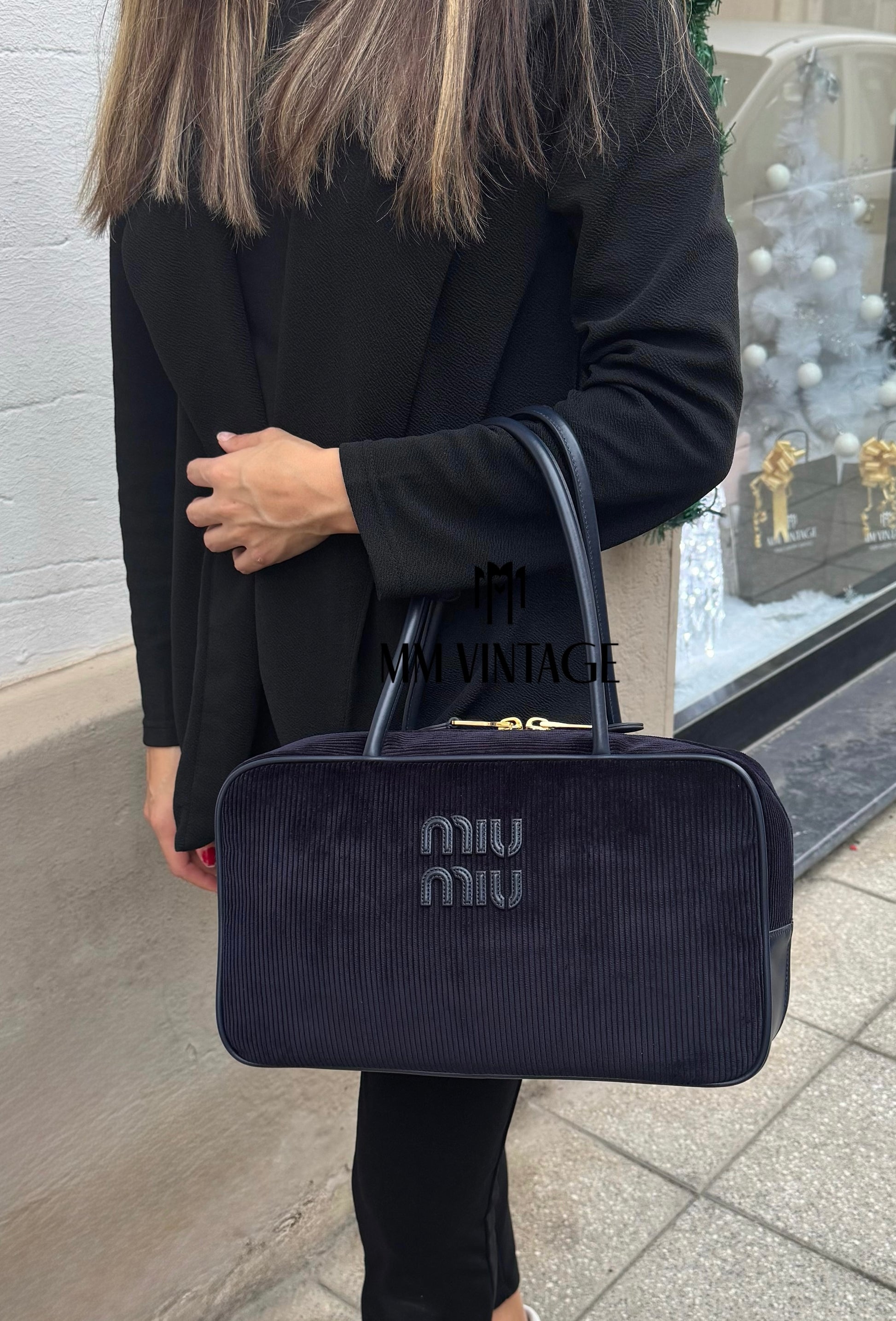 Borsa Beau in velluto a coste Miu Miu