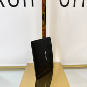 Portacarte in pelle martellata Saint Laurent nero