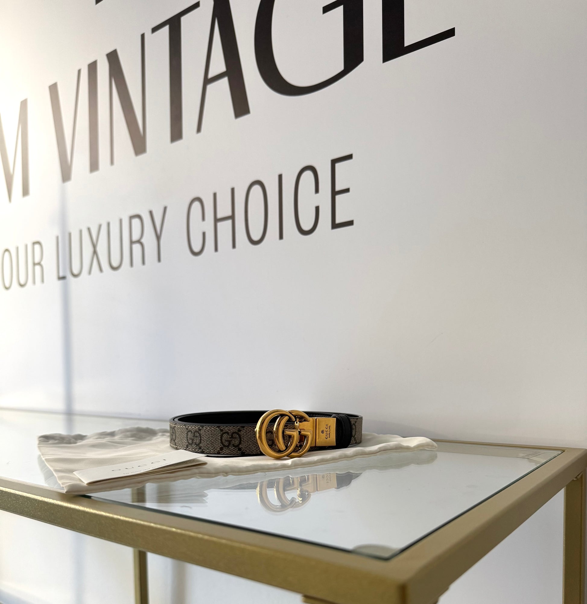 Cintura reversibile GG Marmont Supreme 2 cm Gucci