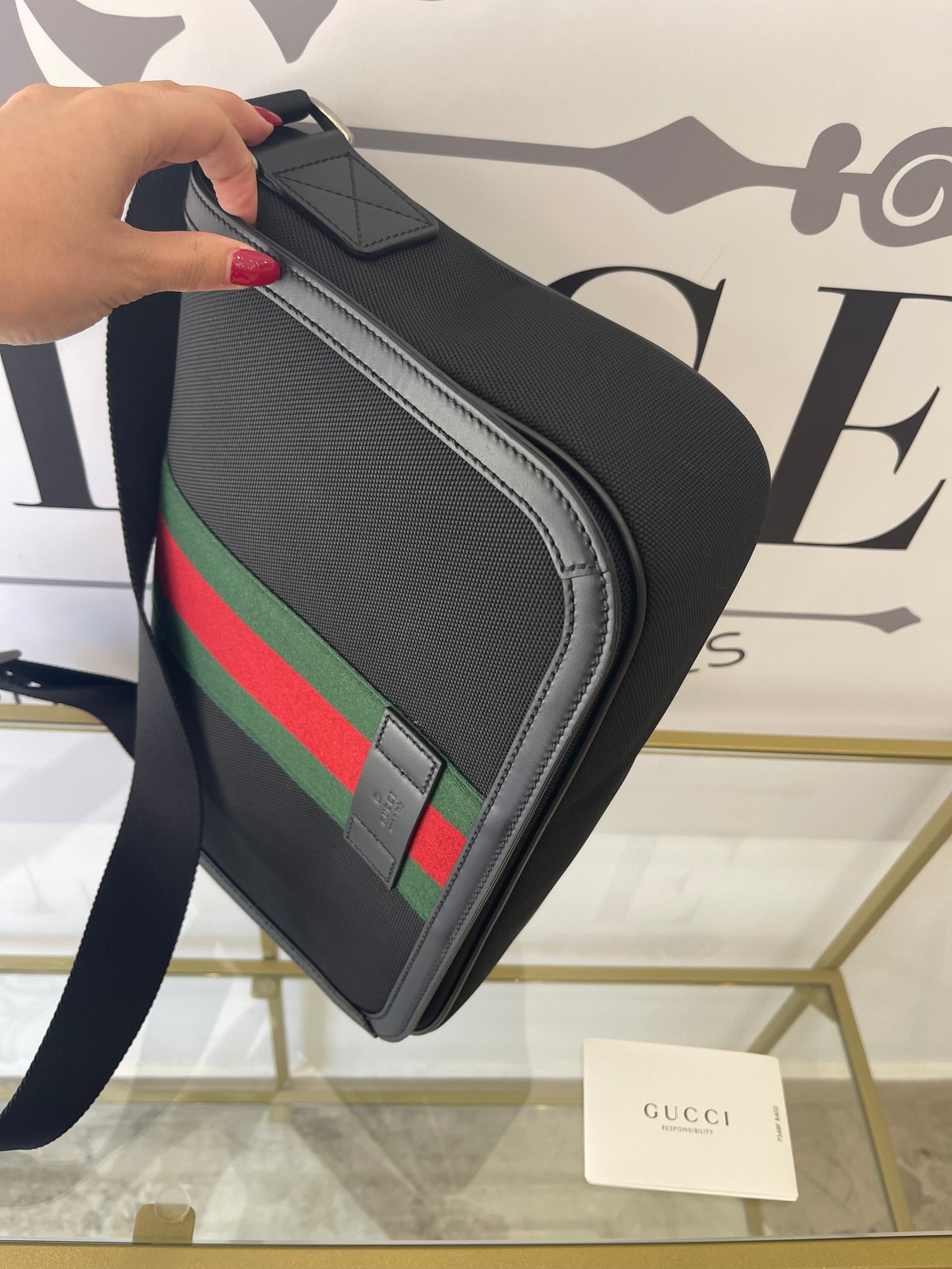 Borsa Techno Web Stripe Gucci