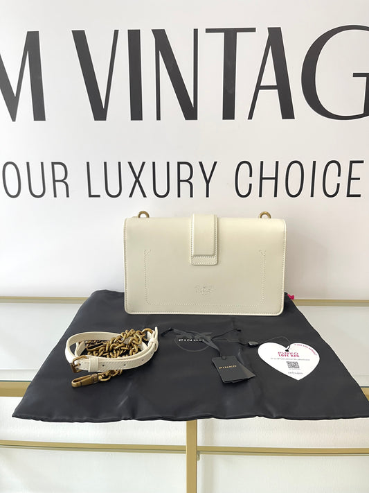 Borsa Love One Pinko in pelle borchie bianco