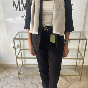 Stola GG  in lana e seta reversibile Gucci