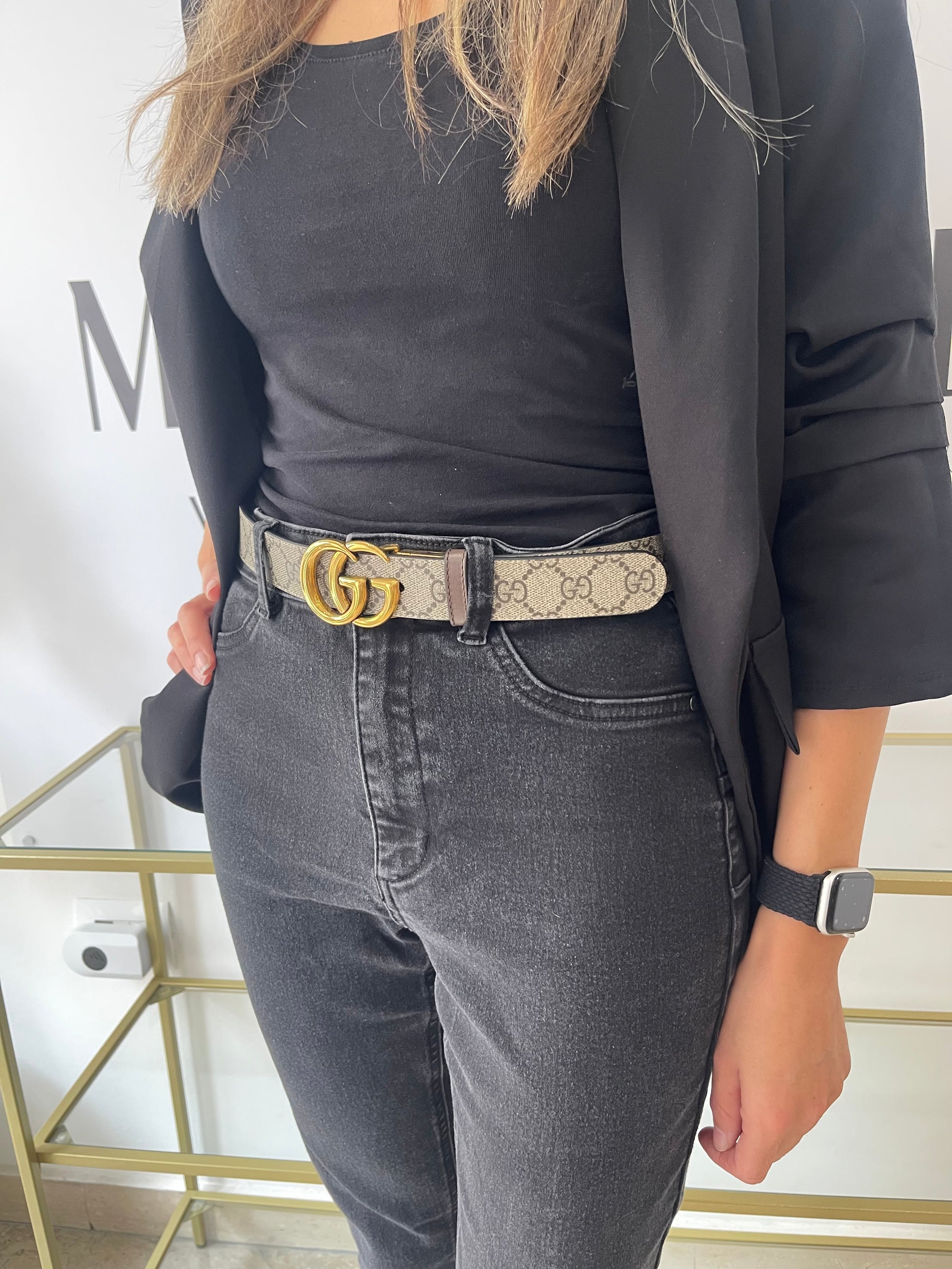 Cintura reversibile GG Marmont Supreme 3 cm Gucci