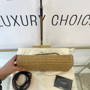 Borsa Kate 99 in rafia con nappina Saint Laurent