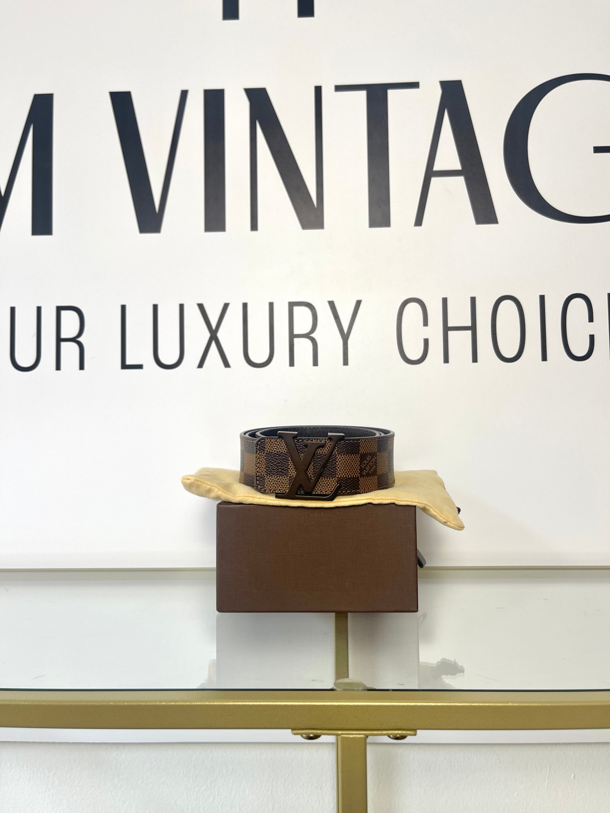 Cintura LV Initiales 40mm Damier Ebéne Louis Vuitton