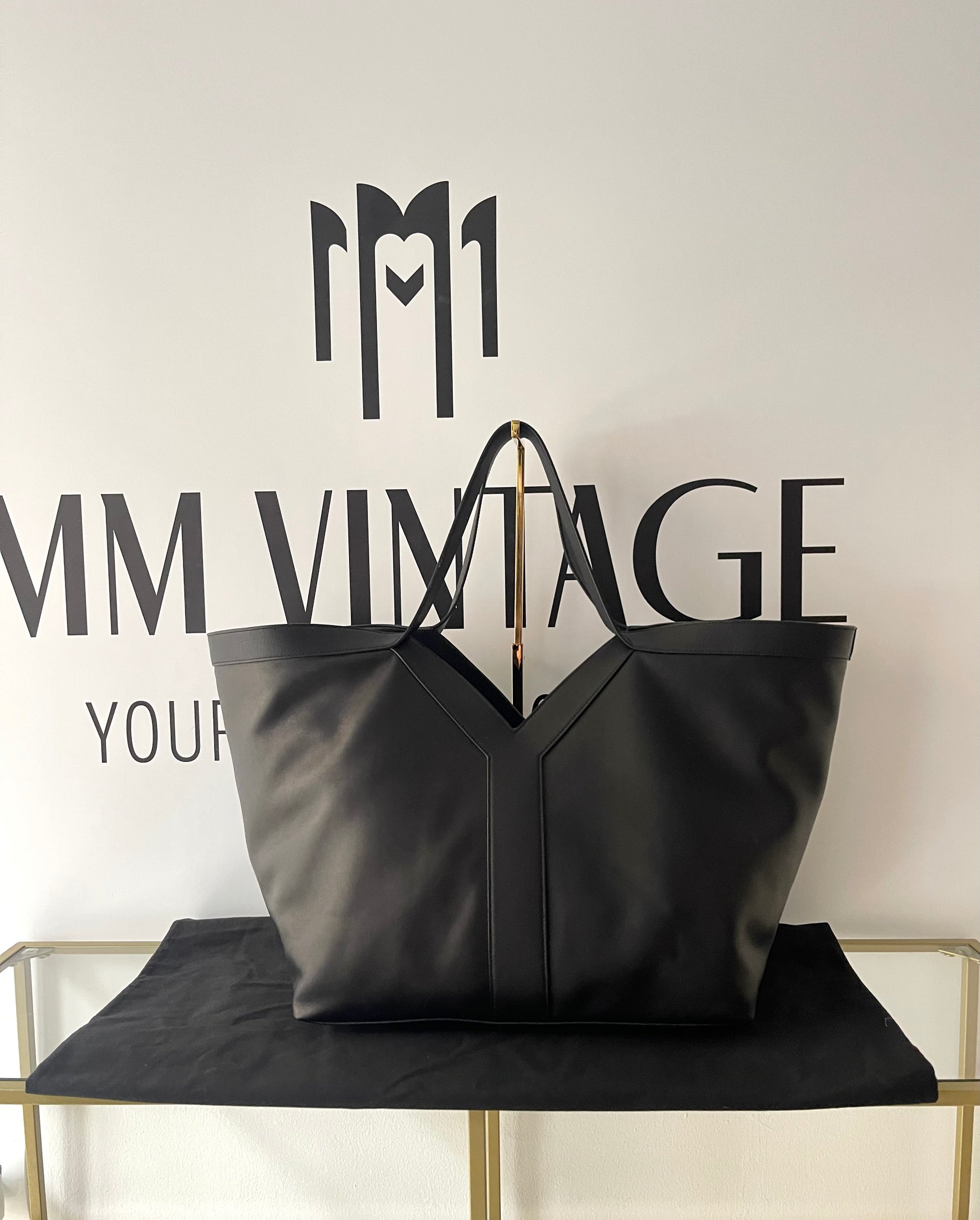 Tote Bag Y maxi in pelle martellata Saint Laurent